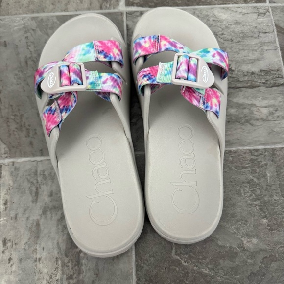 Chacos Chillos Slide Sandals Sz 7 Tie Dye Slip On Lightweight Comfy Arch Support - Picture 3 of 11